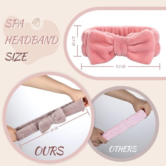 🆕Women White Brown Rose Pink Light Pink Microfiber Headbands for Face Washing - Picture 2 of 7